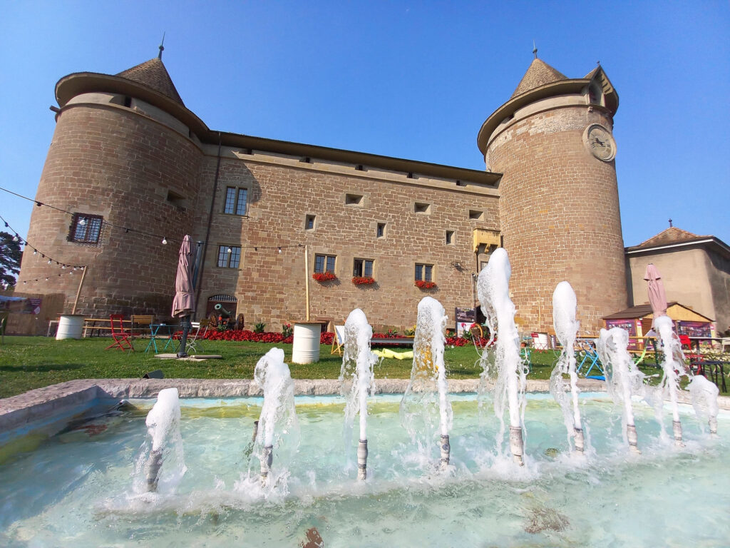 Château de Morges medieval castle on the shore of Lake Geneva in Morges, Switzerland