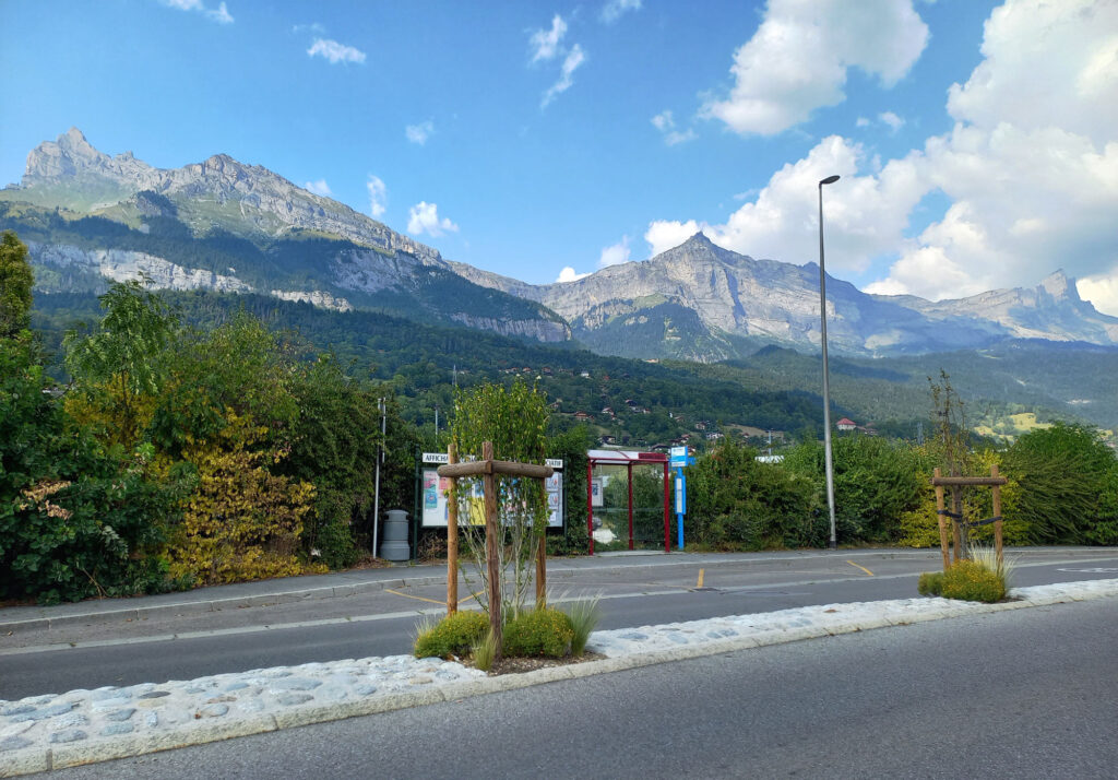 Alpine landscape in the French Alps near the Mont Blanc region
