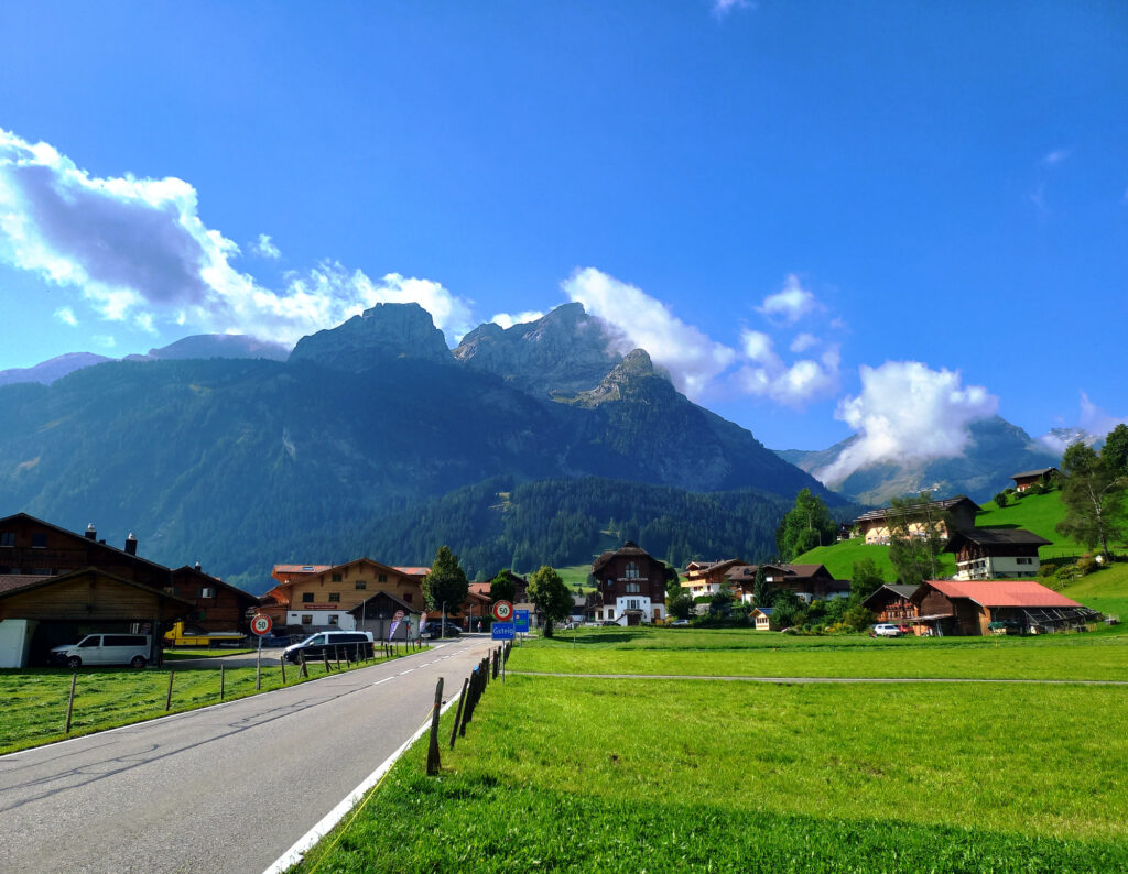 Village of Gsteig in the Bernese Alps Switzerland