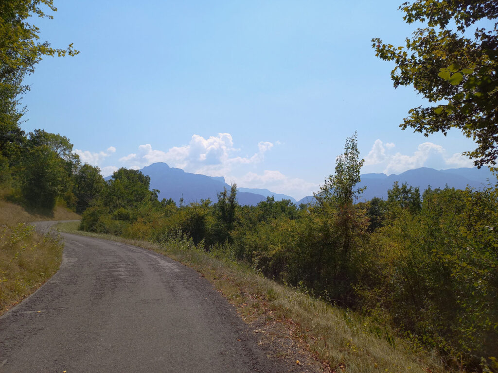 Mountain road in the French Alps between Geneva and Chamonix on the way to Mont Blanc